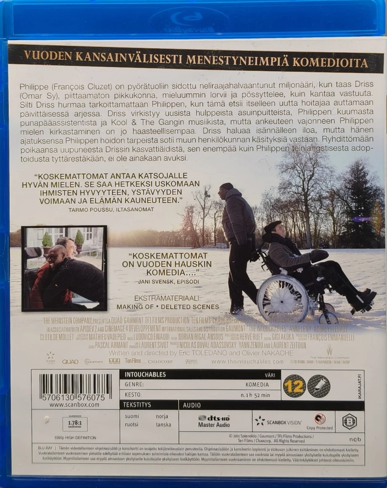 BLU-RAY) Koskemattomat  -  Intouchables (2011) SUOMIKANNET