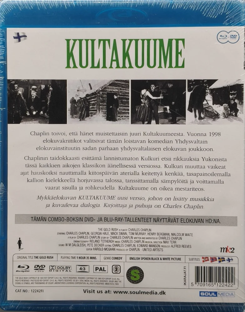 UUSI (BLU-RAY+DVD) Charlie Chaplin: Kultakuume