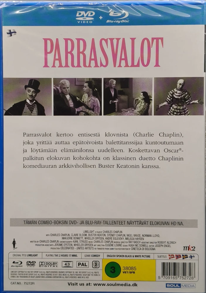 UUSI (BLU-RAY+DVD) Charlie Chaplin: Parrasvalot