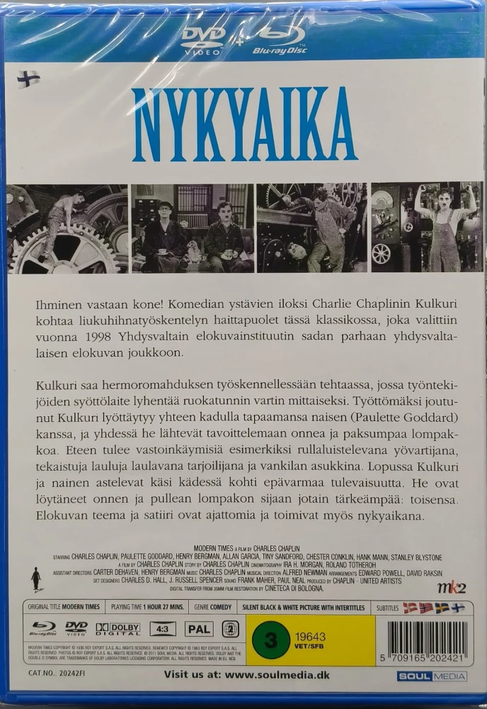 UUSI (BLU-RAY+DVD) Charlie Chaplin: NYKYAIKA
