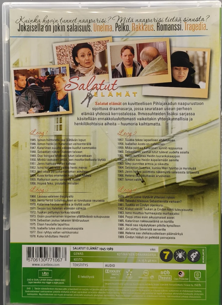 4 DVD) Salatut elämät : jaksot 1945-1989