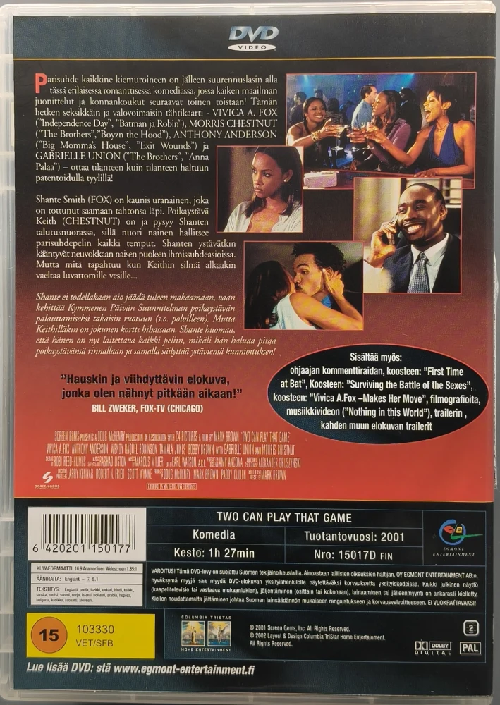 DVD) Suhdepeliä (2001) Vivica A Fox, Morris Chestnut - EGMONT