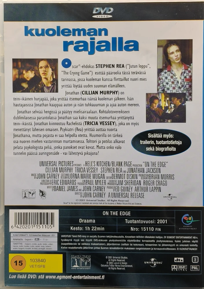 DVD) Kuoleman Rajalla - On The Edge (2000) SUOMIKANNET - EGMONT