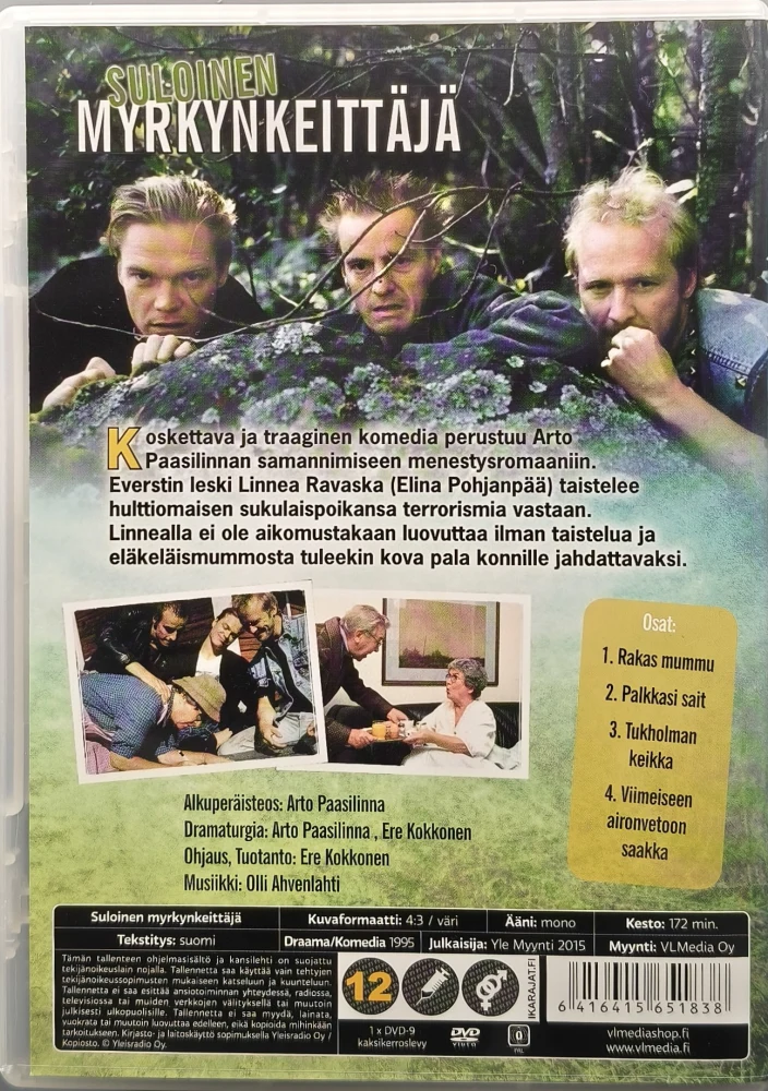 DVD) Arto Paasilinna: Suloinen Myrkynkeittäjä (1995) Elina Pohjanpää, Pentti Siimes