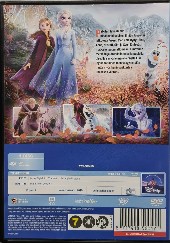 DVD) Frozen - Huurteinen seikkailu II (2) (2019) SUOMIKANNET