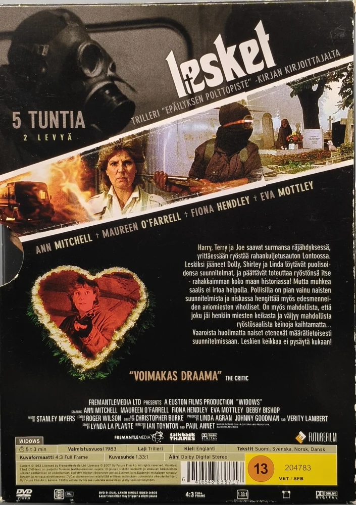 2 DVD) Lynda La Plante: Lesket - Widows (1983) MINISARJA
