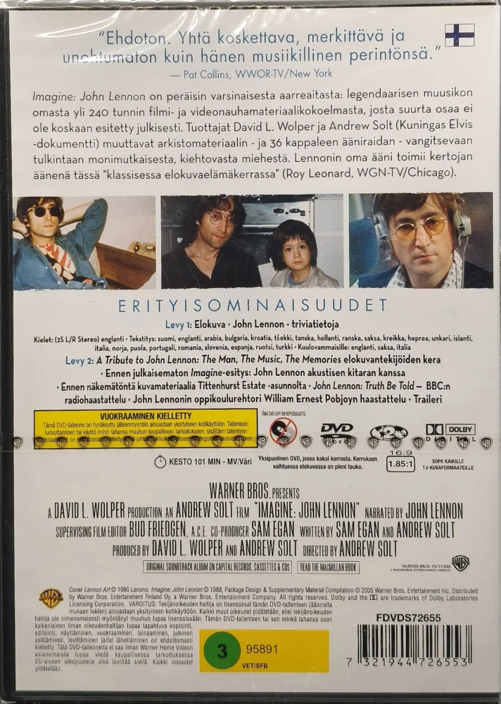 UUSI (2 DVD) Imagine: John Lennon - Erikoisjulkaisu (1988) SUOMIKANNET