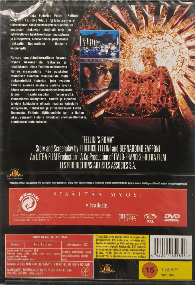 UUSI (DVD) Fellinin Rooma (1972) SUOMIKANNET