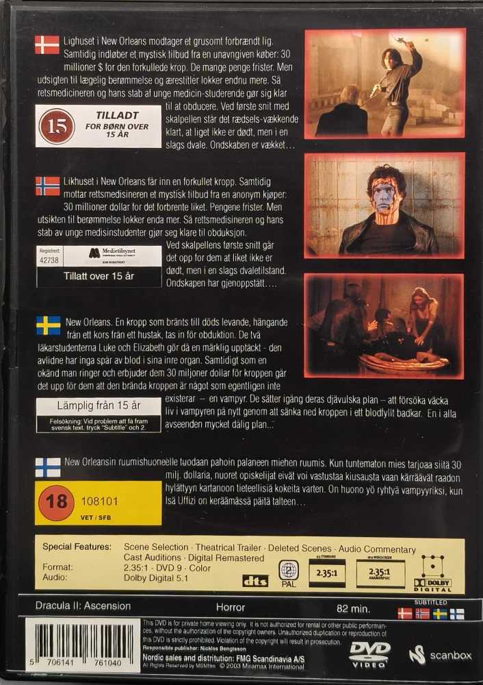 DVD) Dracula 2 - Dracula II: Ascension (2003)