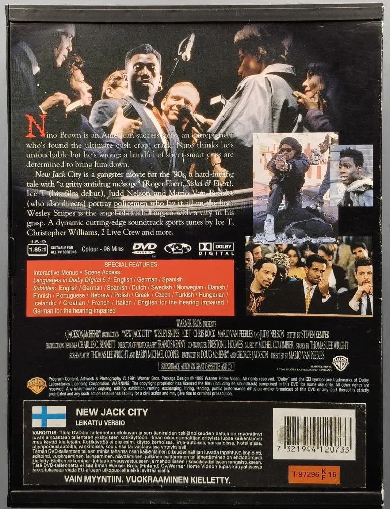 DVD) New Jack City (1991) Wesley Snipes, Ice-T