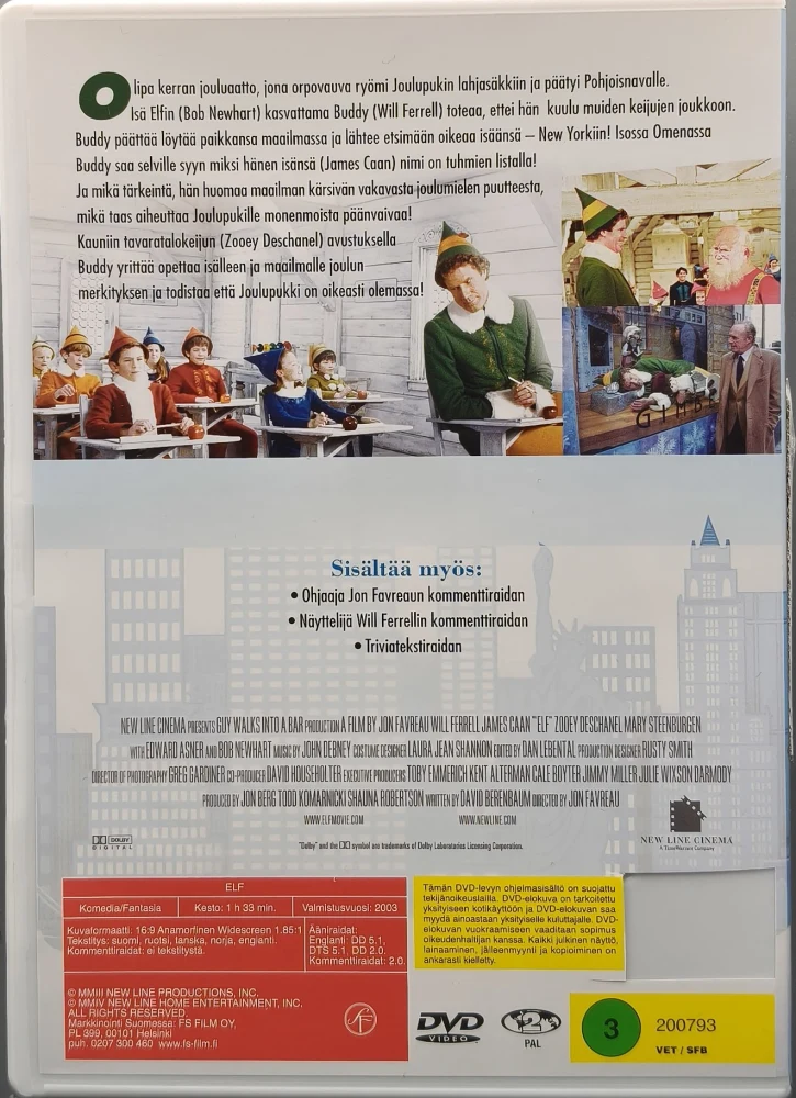 DVD)  Will Ferrell, James Caan: Elf (2003) SUOMIKANNET