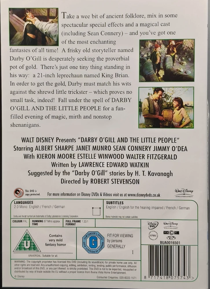 DVD) Disney: Darby O'Gill and the little people - McBride ja haltijat (1959)