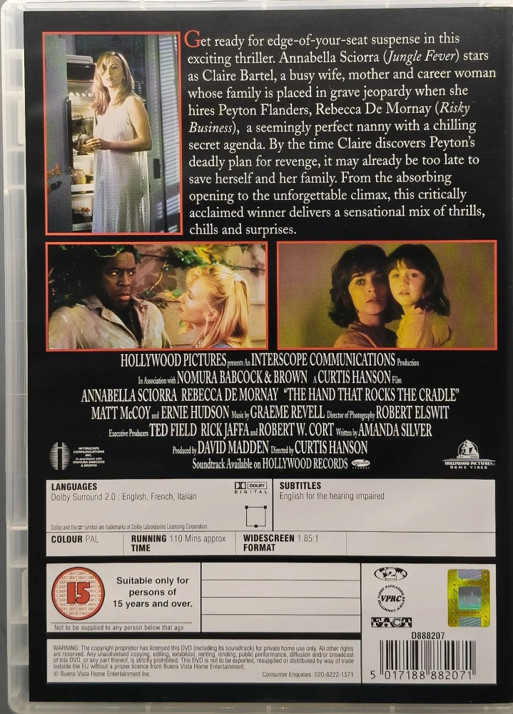 DVD) The Hand that Rocks the Cradle - Käsi joka kehtoa keinuttaa (1992)