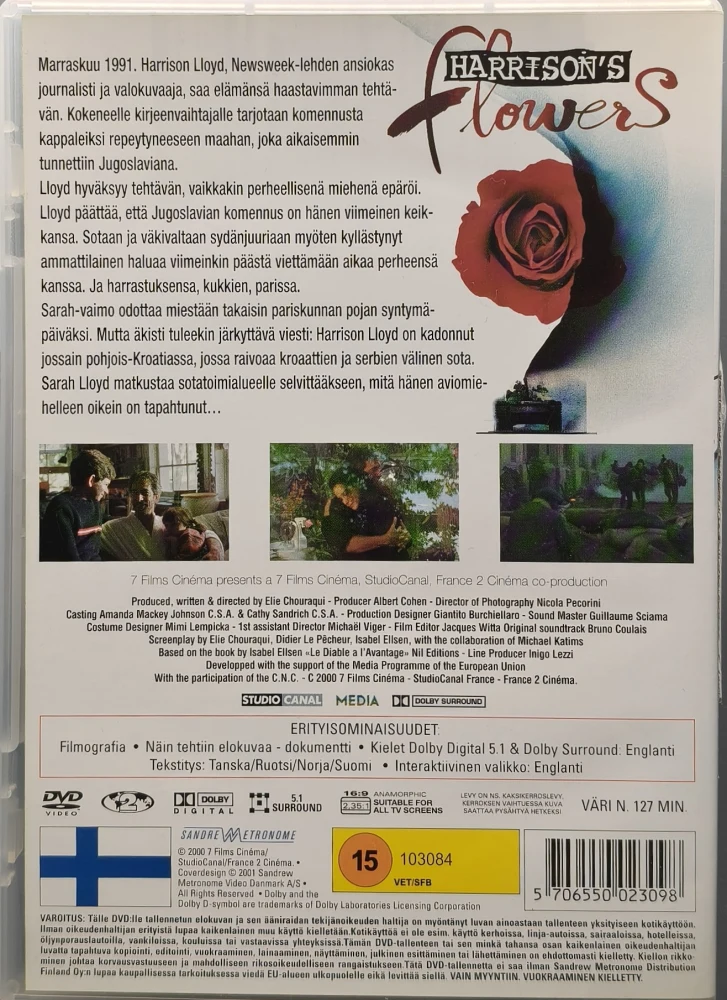 DVD) Harrison's Flowers - Sodan kukat (2000) SUOMIKANNET