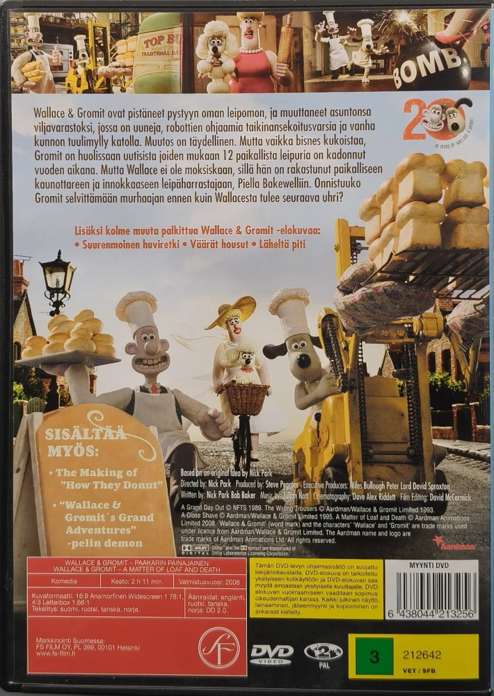 2 DVD) Wallace & Gromit - Paakarin painajainen (2008) SUOMIKANNET