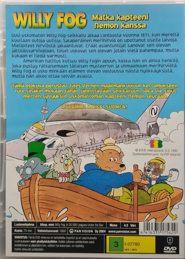 DVD) Willy Fog - Matka kapteeni Nemon kanssa (1995) PUHUMME SUOMEA