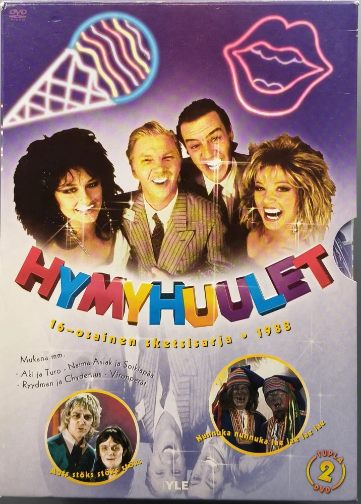 2 DVD) Hymyhuulet (1988) 16- osainen sketsisarja (KOKO SARJA)