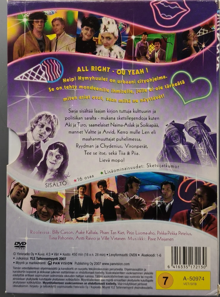 2 DVD) Hymyhuulet (1988) 16- osainen sketsisarja (KOKO SARJA)