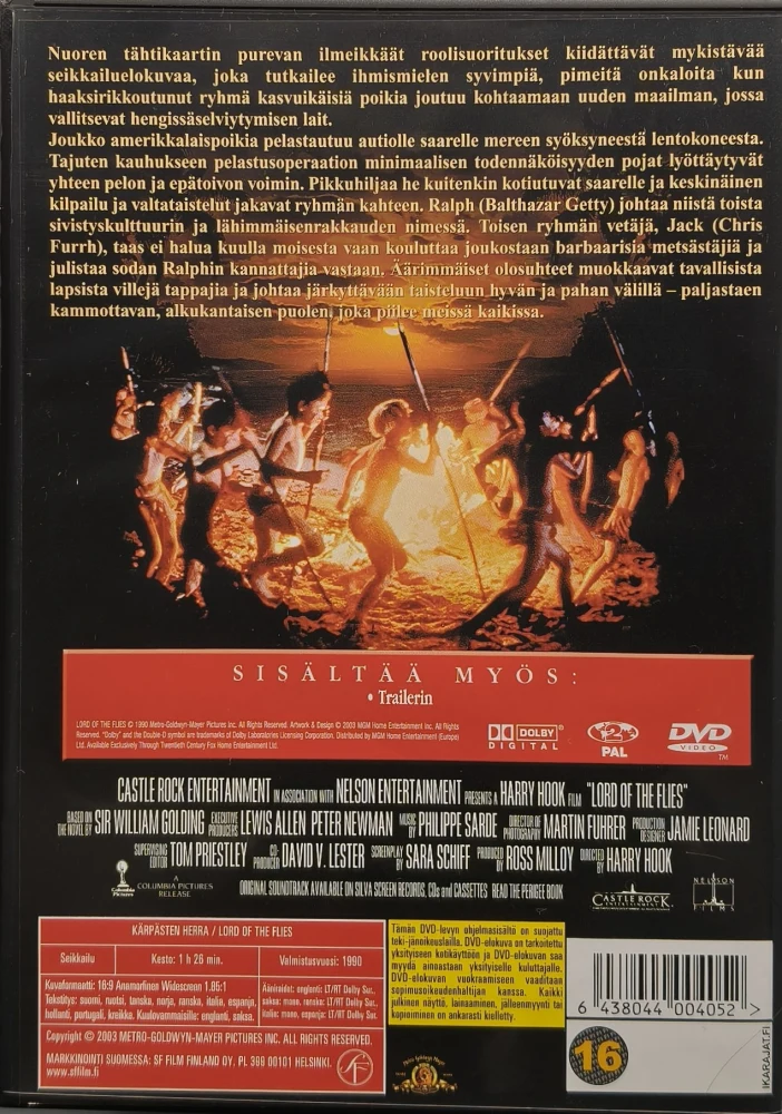 DVD) Kärpästen herra - Lord of the Flies (1990) SUOMIKANNET