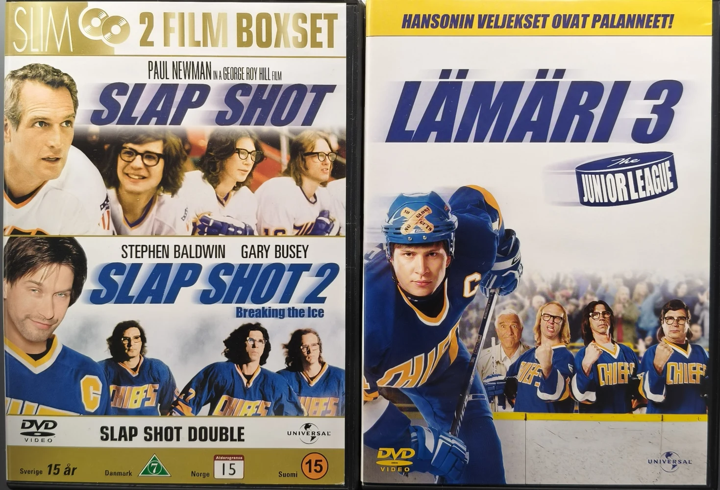 3 DVD) Lämäri - Slap Shot - 1-3 - Trilogia (SUOMITEKSTIT)