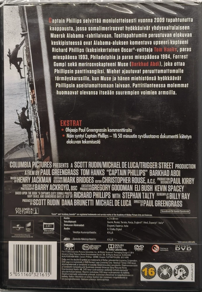 UUSI (DVD) Tom Hanks: Captain Phillips (2013) SUOMIKANNET