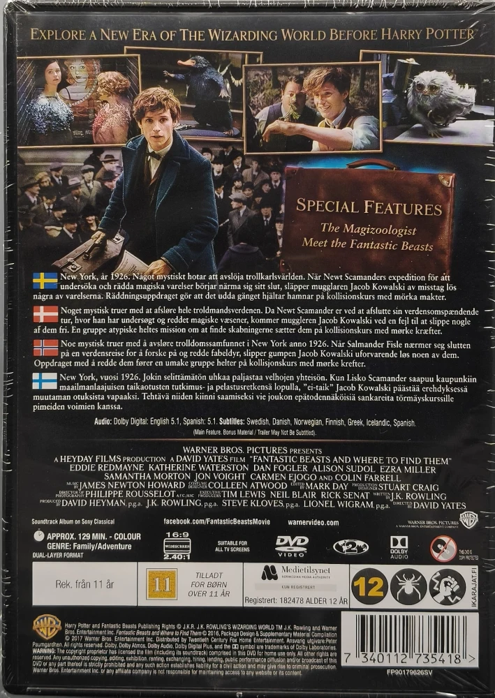 UUSI (DVD) Fantastic Beasts and Where To Find Them - Ihmeotukset ja Niiden Olinpaikat  (2016)