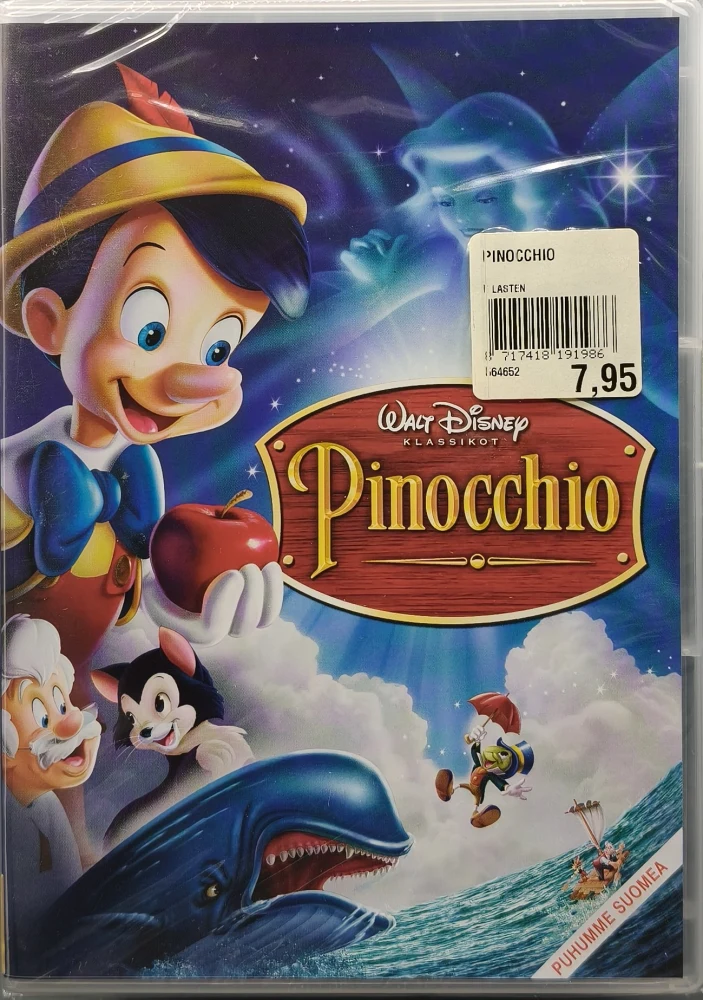 UUSI (DVD) Walt Disney Klassikko 2.  Pinocchio (1940)