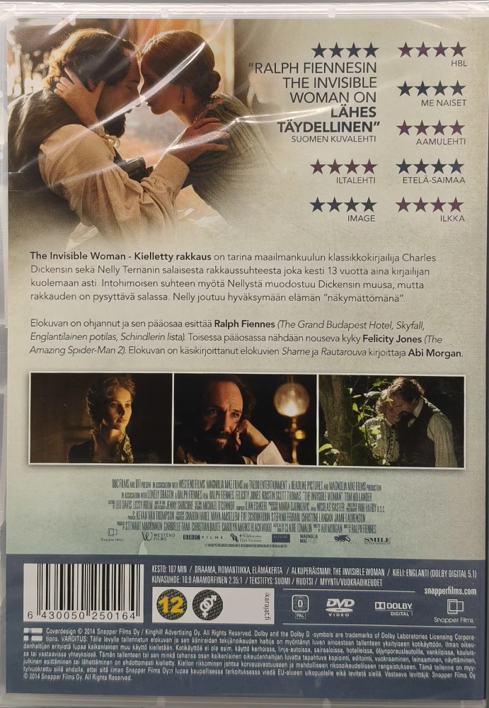DVD) Ralph Fiennes: INVISIBLE WOMAN – KIELLETTY RAKKAUS (2019)