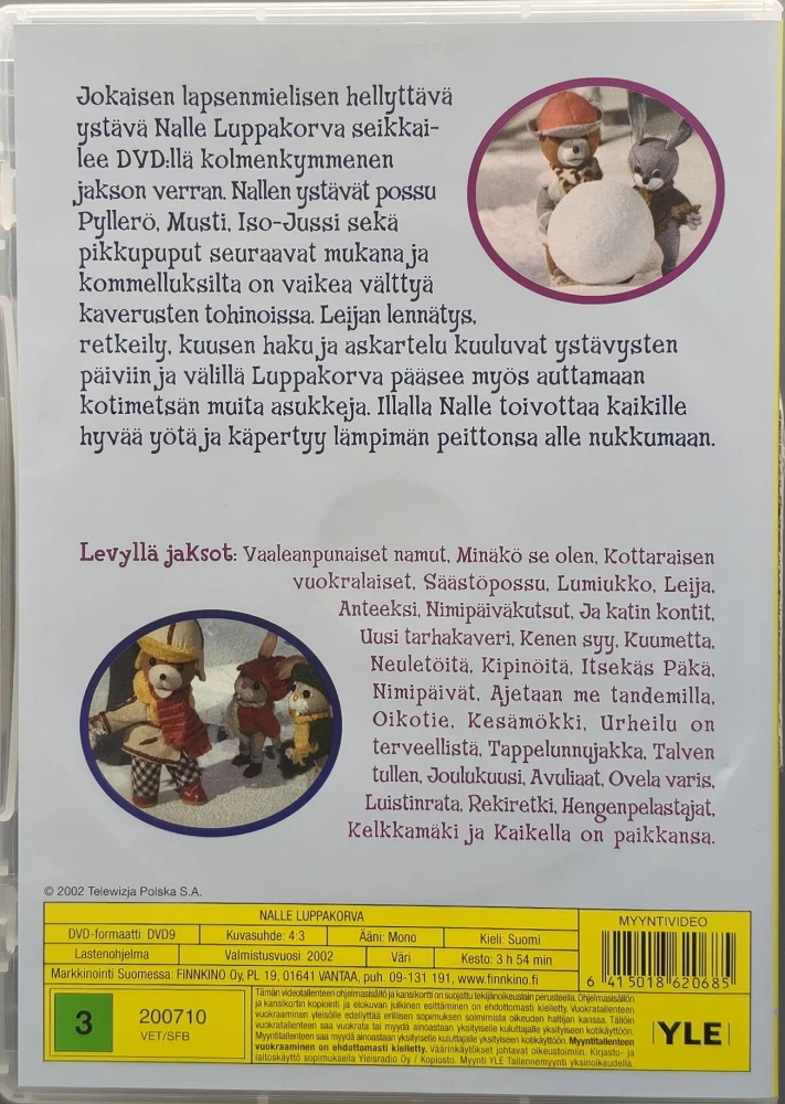 DVD) NALLE LUPPAKORVA (Kesto lähes 4 tuntia) PUHUMME SUOMEA