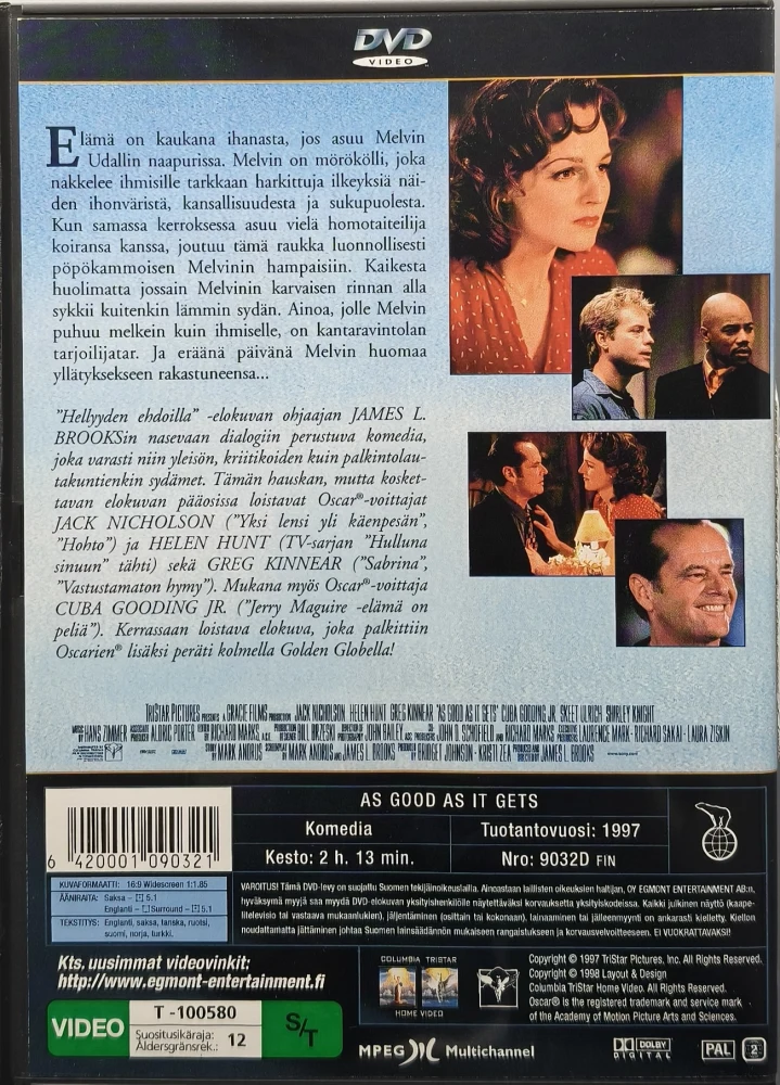 DVD) Elämä On Ihanaa - As Good As It Gets (1997) EGMONT