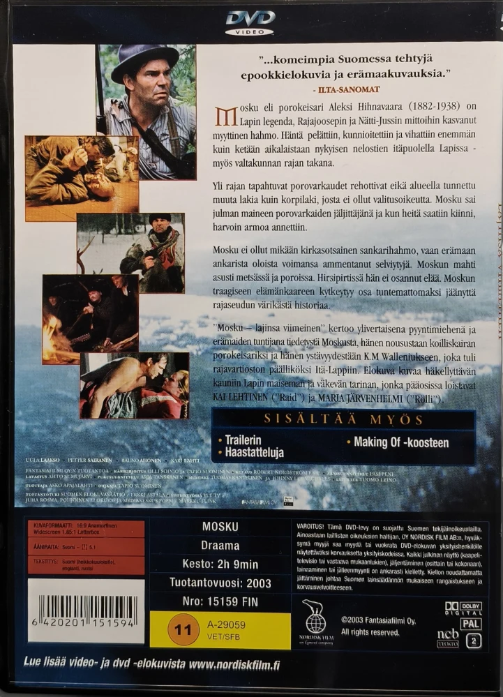 DVD) Kai Lehtinen: Mosku - Lajinsa viimeinen (2003)
