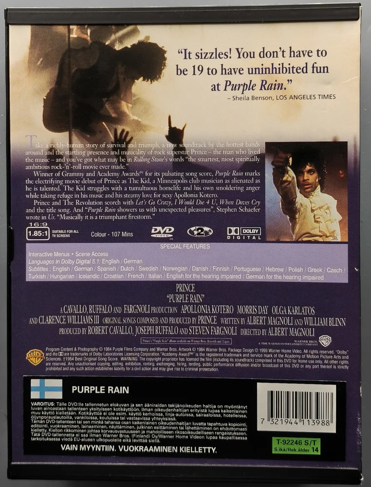 DVD) Prince - Purple Rain (1984) SUOMITEKSTIT