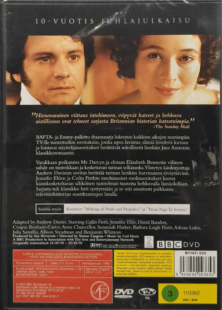 UUSI (2 DVD) Ylpeys ja ennakkoluulo - 10-vuotis juhlajulkaisu (1995)