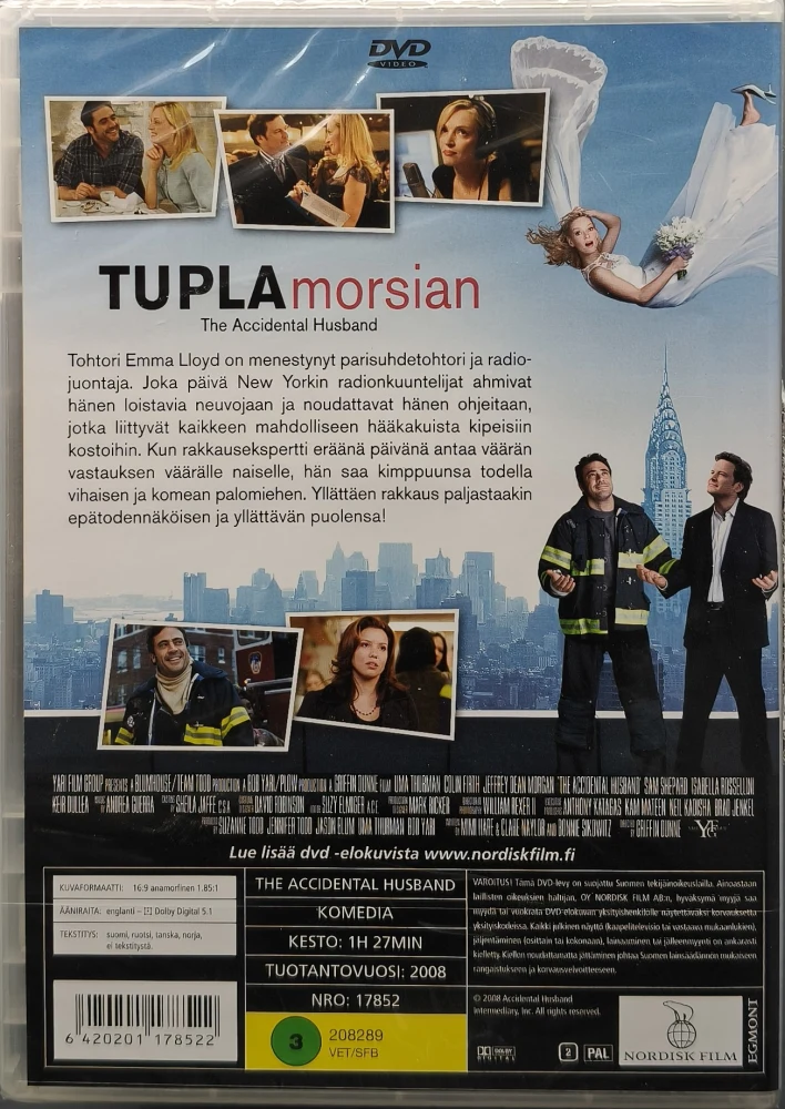 UUSI (DVD) Uma Thurman, Colin Firth: Tuplamorsian (2008)