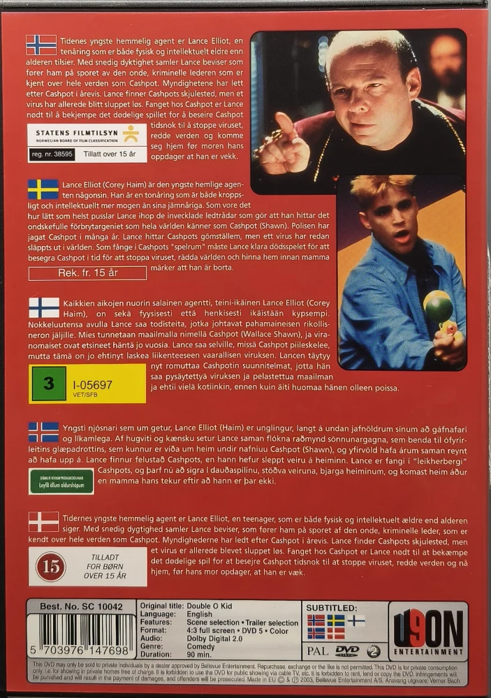 DVD) Corey Haim: Double O Kid (1992) SUOMITEKSTIT