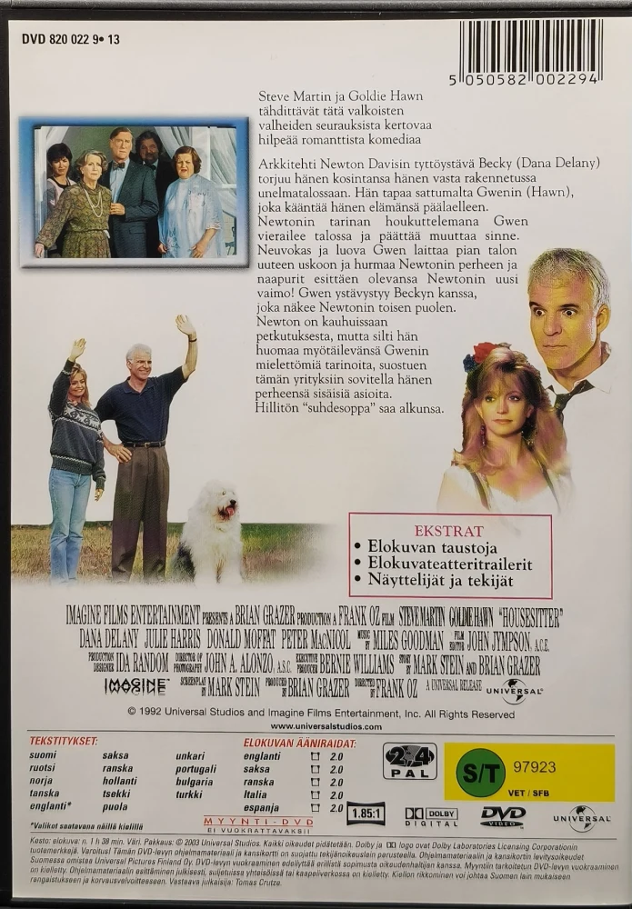 DVD) Steve Martin, Goldie Hawn: Kuokkavieras - Housesitter (1992) SUOMIKANNET