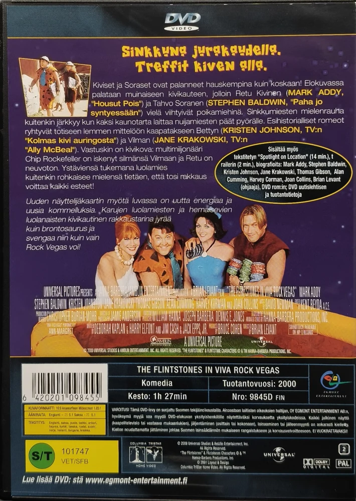 DVD) Kiviset ja Soraset: Viva Rock Vegas - The Flintstones in Viva Rock Vegas (2000) EGMONT