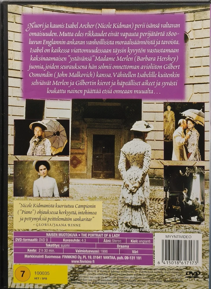 DVD) Nicole Kidman, John Malkovich: Naisen Muotokuva (1996)