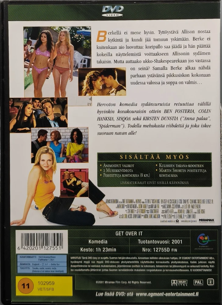 DVD) Kirsten Dunst: Get Over It - Älä Jätä Minua (2001) EGMONT
