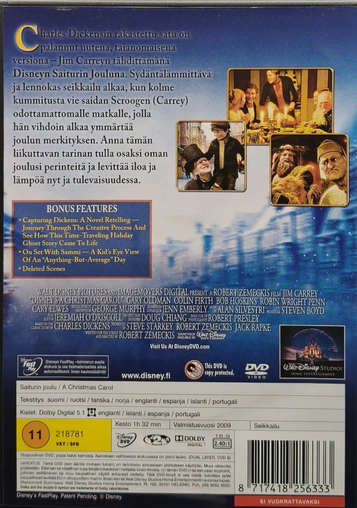 DVD) Jim Carrey: Saiturin joulu - A Christmas Carol (2009)