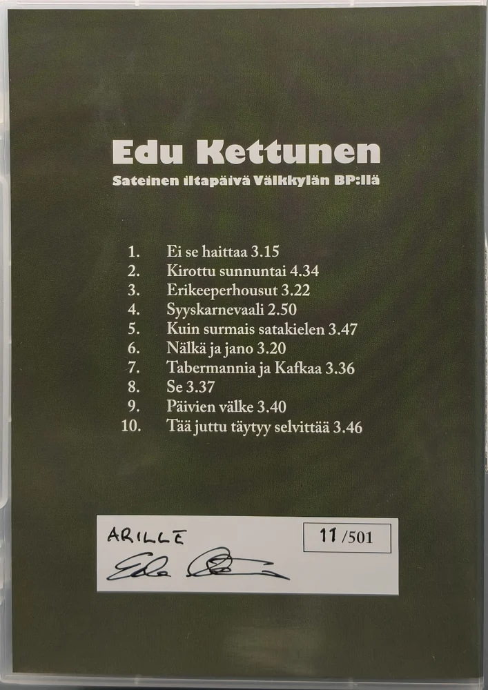 CD) Edu Kettunen – Sateinen Iltapäivä Välkkylän BP:llä (2015)