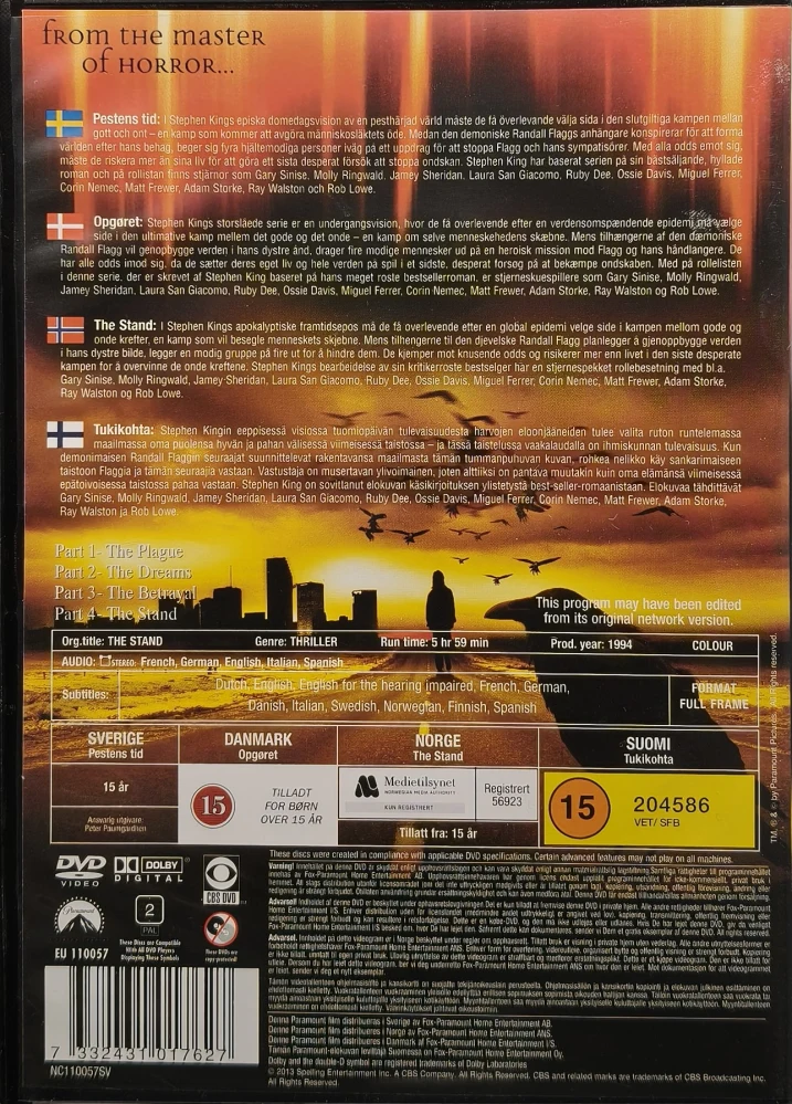 2 DVD) Stephen King: The Stand - Tukikohta (1994)