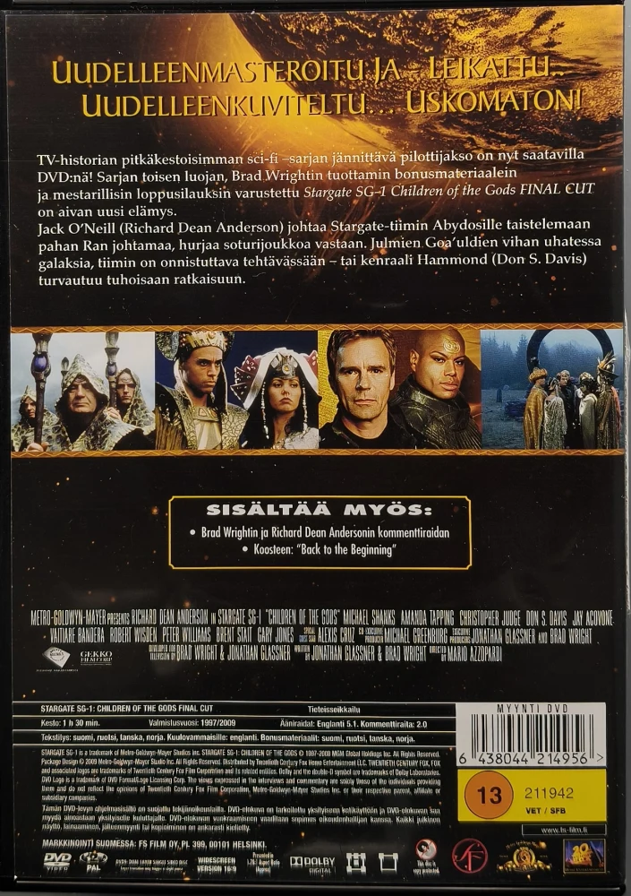 DVD) Stargate SG-1: Children of the Gods - Final Cut - SUOMIKANNET