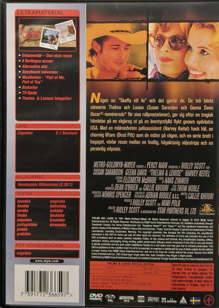 DVD) Susan Sarandon, Geena Davis: Thelma ja Louise (1991)
