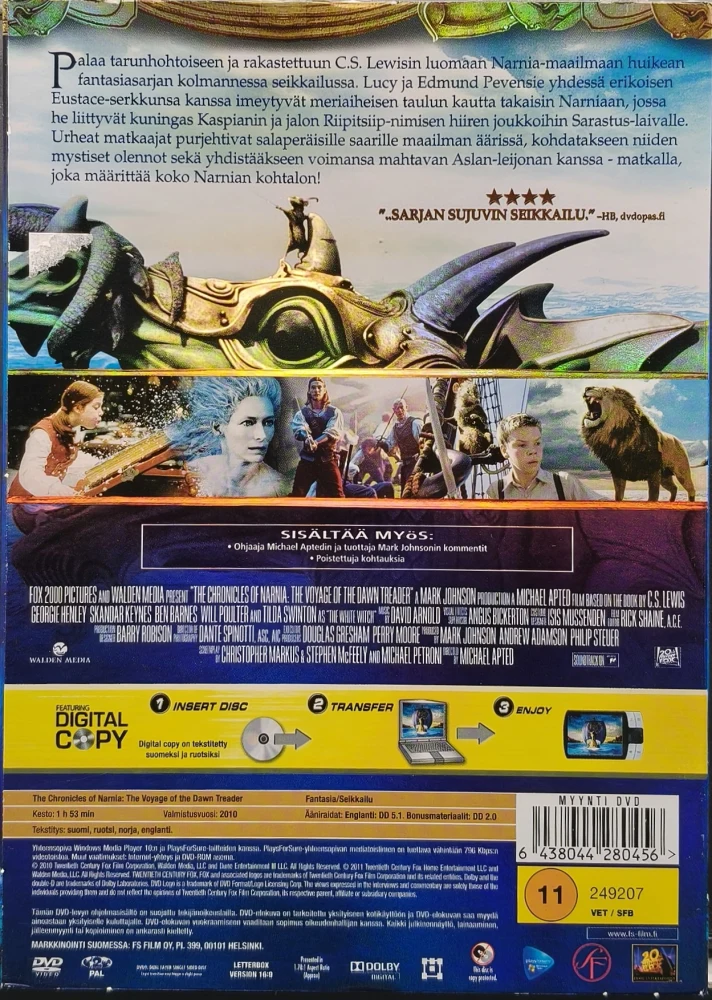 5 DVD) NARNIAN TARINAT -trilogia - 1-3 - SUOMIKANNET