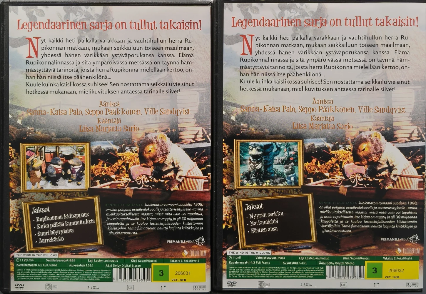 4 DVD) KAISLIKOSSA SUHISEE - The Wind In The Willows - 1-4 - PUHUMME SUOMEA (1984)