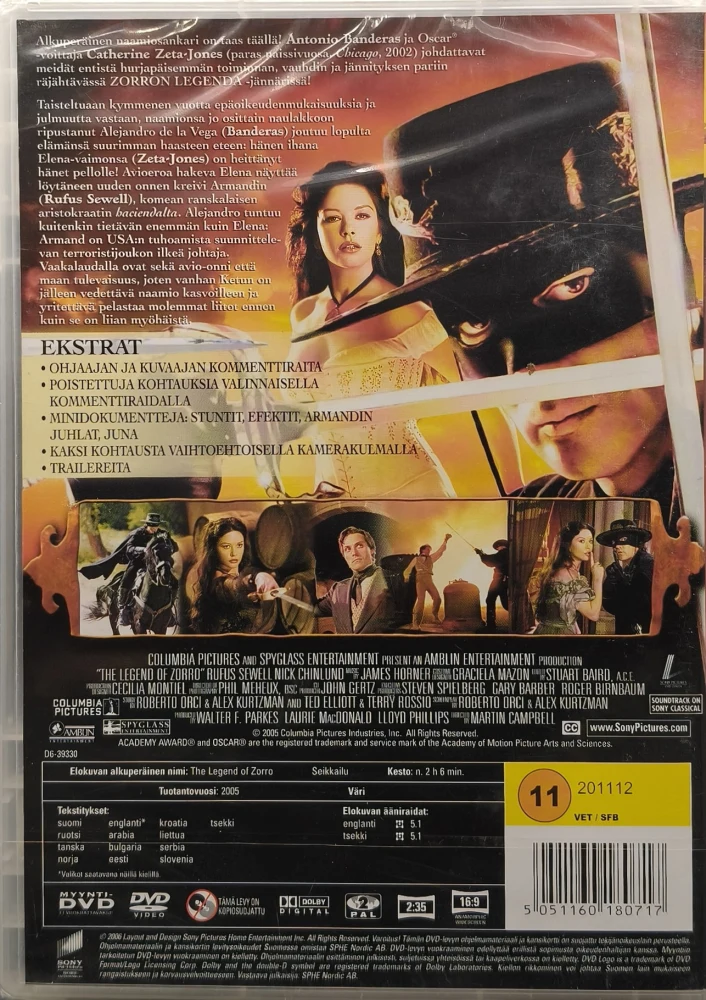 UUSI (DVD) Zorron Legenda  - The Legend of Zorro (2005) SUOMIKANNET
