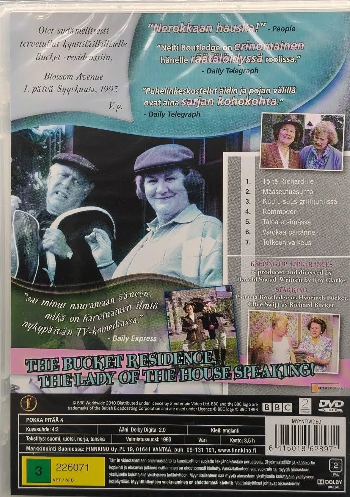 UUSI (2 DVD) Pokka pitää - Keeping up appearances: Kausi 4 (1993) SUOMIKANNET