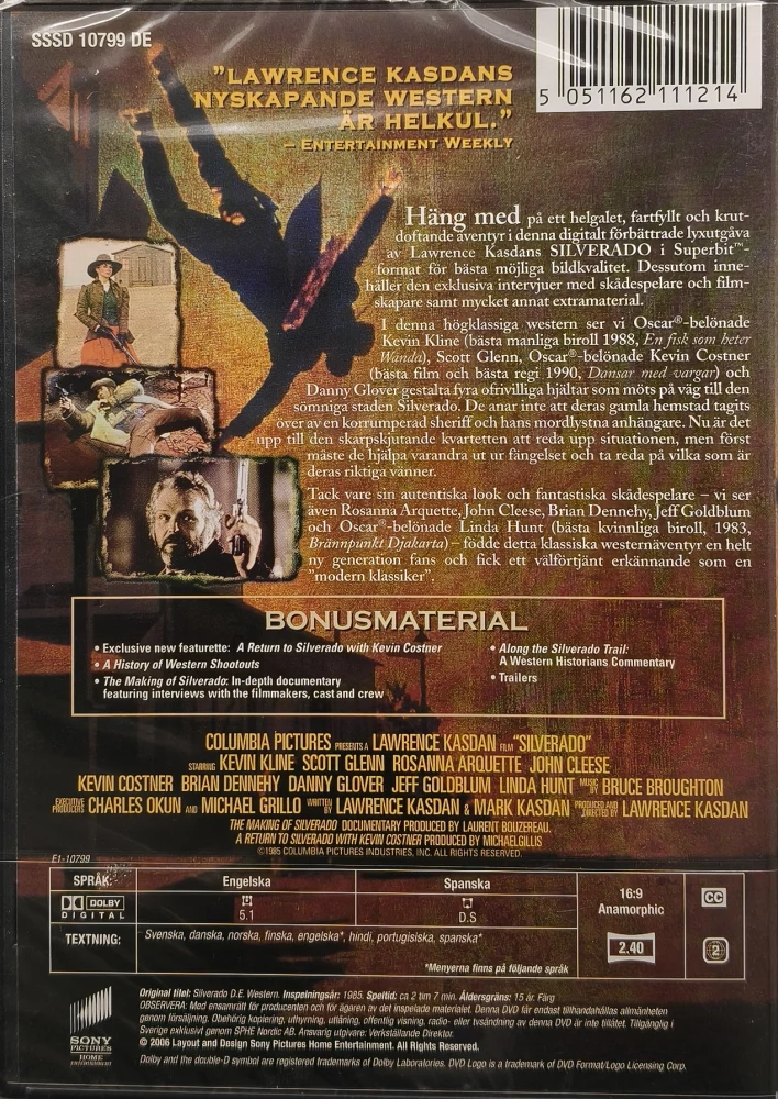 UUSI (DVD) Silverado (1985) SUOMITEKSTIT