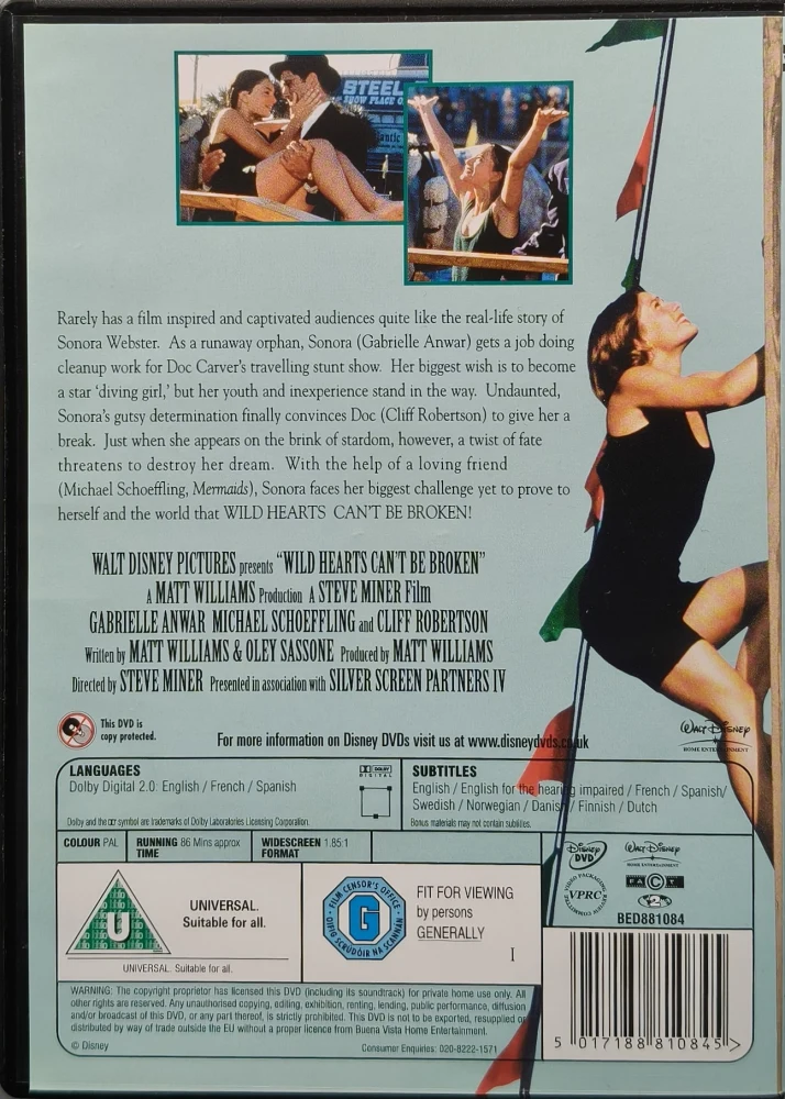 DVD) Wild Hearts Can't Be Broken - Laukaava sydän (1991)